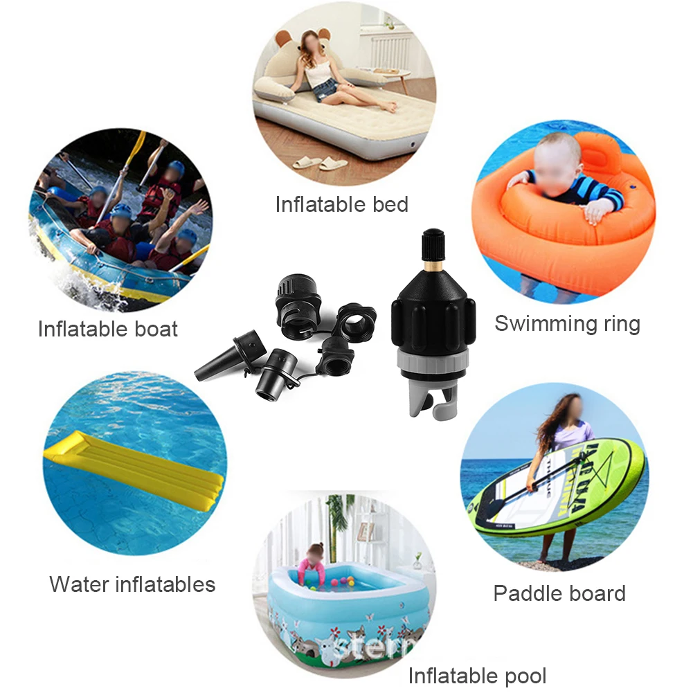 

Paddle Air Valve Adaptor Replacement Inflatable Boat Kayak Surfing Tire Compressor Converter for Water Sports Equipment