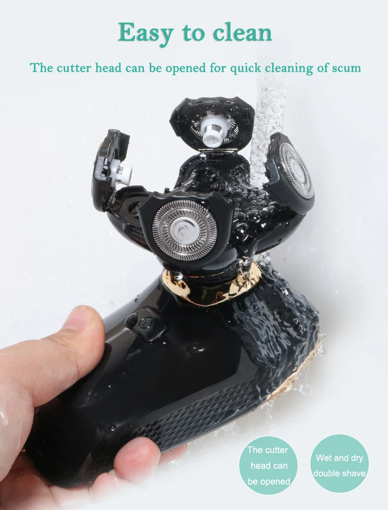 

5 Blade Iron Man Rechargeable Razor Men's Electric Shaver Shaving Machine Bald Hair Clipper Multi-function Set LCD