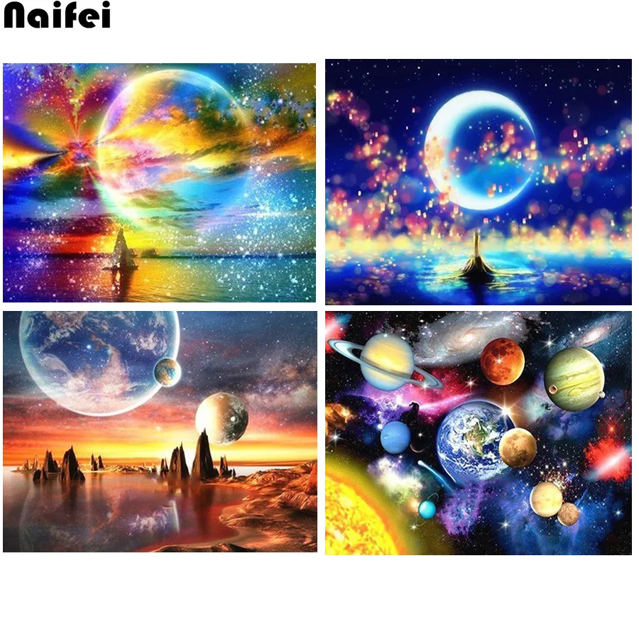 

Full Square 5D DIY Diamond Painting Space planet landscape diamond Embroidery Cross Stitch Rhinestone Diamond Painting Decor