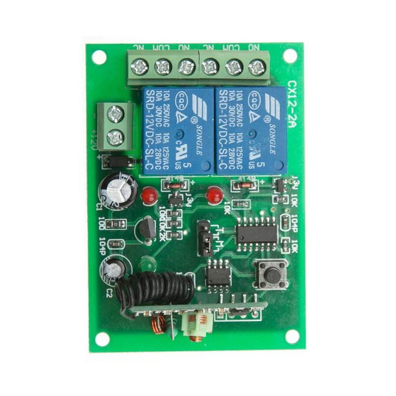 433 МГц DC 12 В 24 2CH RF пульт дистанционного управления беспроводной релейный приемник