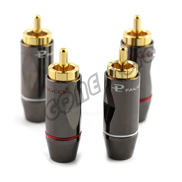 Бесплатная доставка 4 шт. Hifi Позолоченные pailiccs латунные RCA разъем усилителя