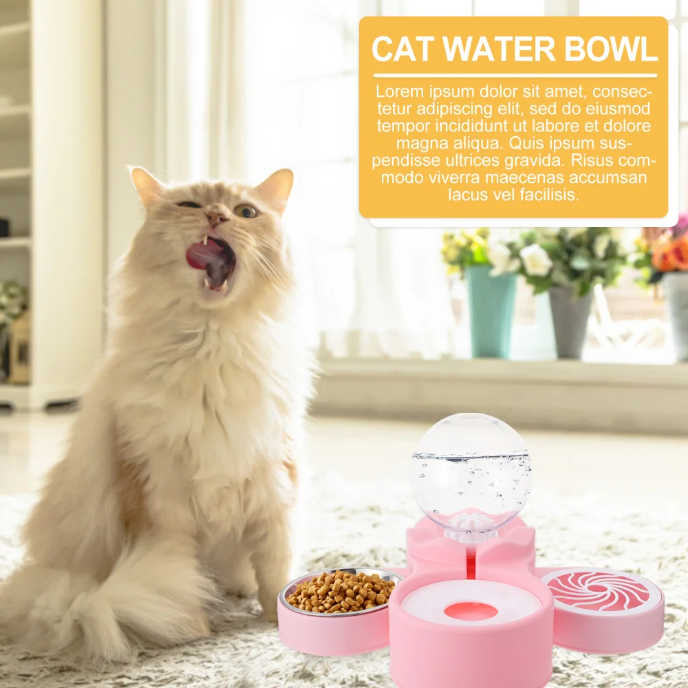

1pc Dual Use Cat Pet Bowl Automatic Water Dispenser Double Food Bowl Feeder