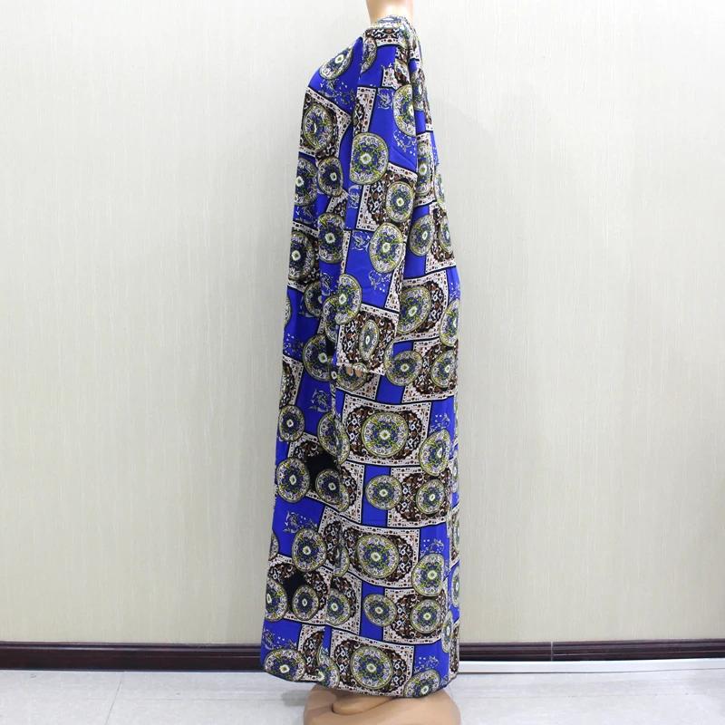 Африканская Дашики повседневные элегантные длинные платья с круглым вырезом и