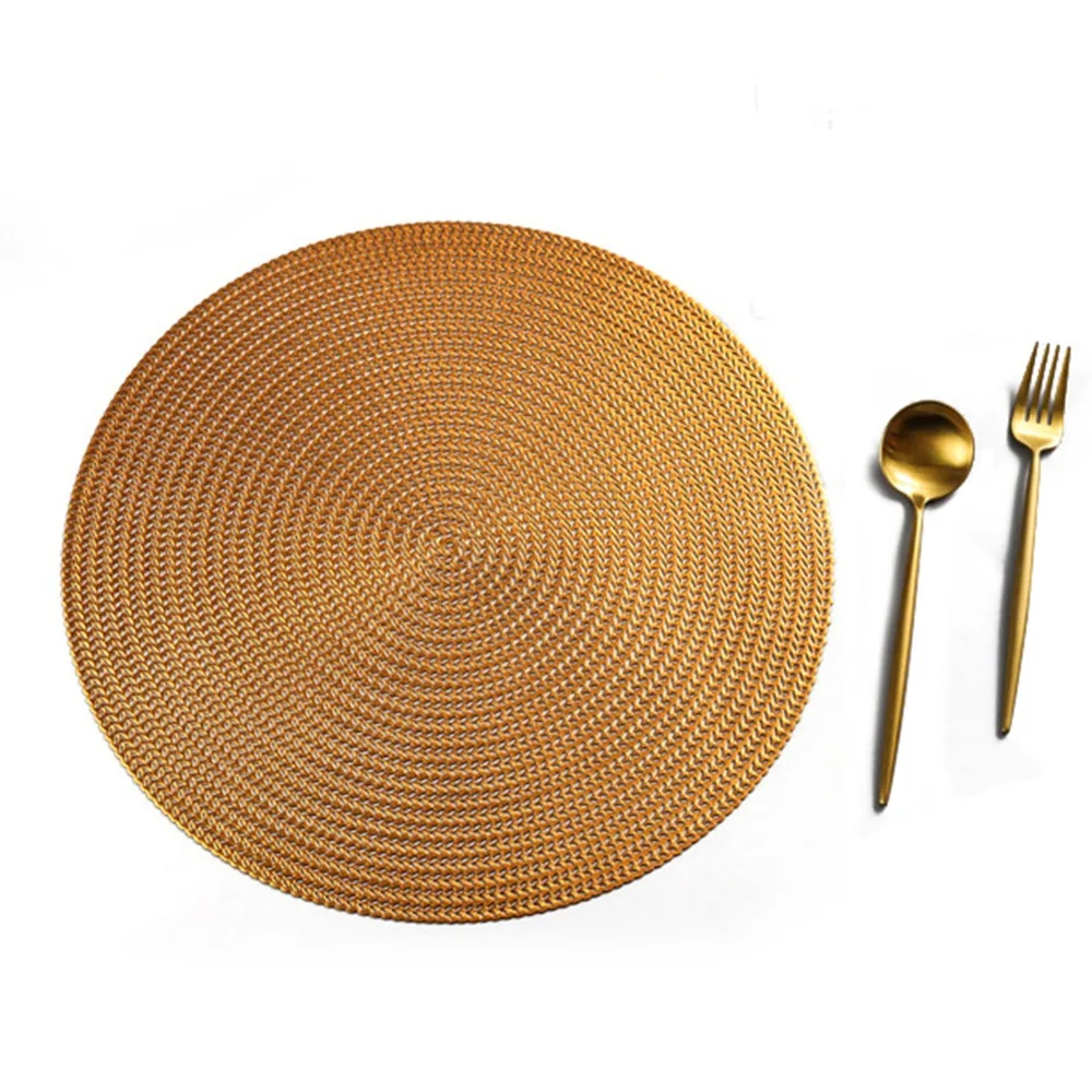 4 Styles 38cm Hotel Restaurant Round PVC Placemat Cocktail napkin Napkin Nordic Anti-scalding Insulation Table Mat Steak Pad