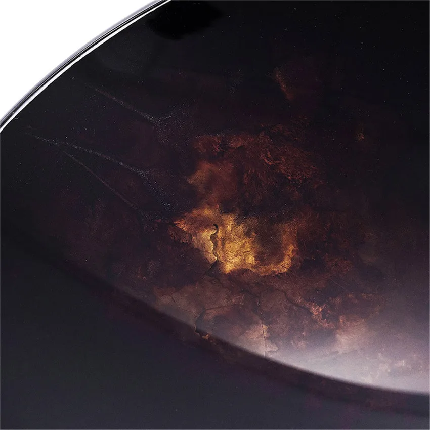 Новинка 2021 черная ручная роспись художественная стеклянная раковина