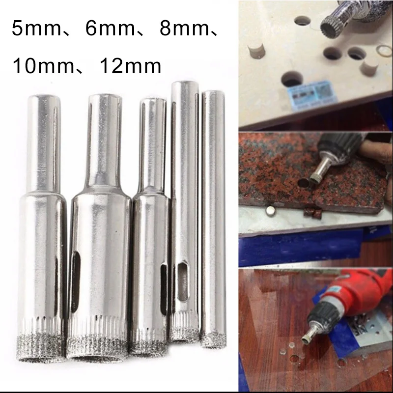 

5Pcs Diamond Holesaw Set Holes Saw Drill Bit Cutter Tile Glass Marble Ceramic