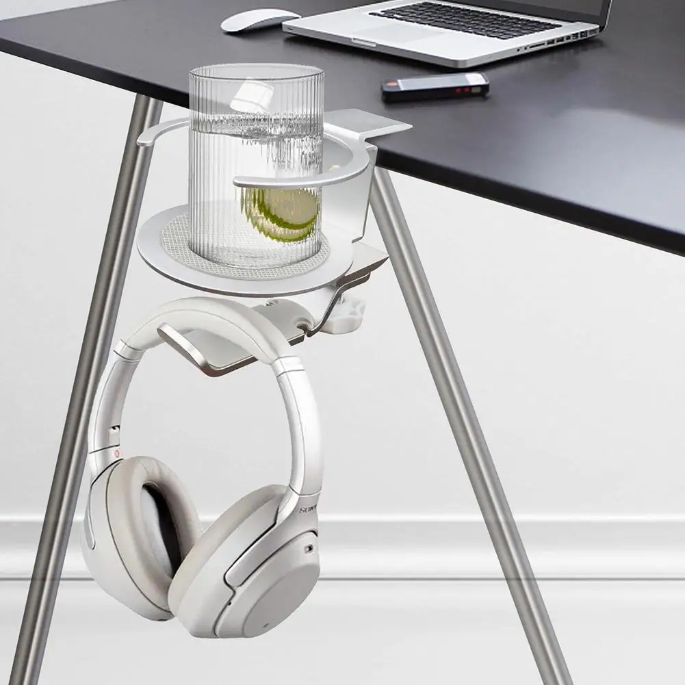 

2 In 1 PC Gaming Headset Stand 360 Rotating Headphone Cup Holder Hanger Holder Headphone Hook Mount Stand