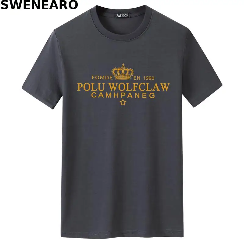 

Summer new style gold crown male letter printing T-shirt men's casual O-neck short-sleeved brand T-shirt men's breathable T-shir