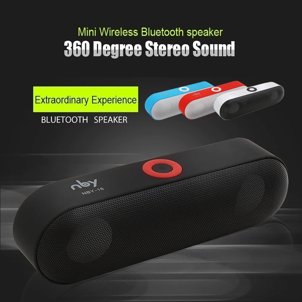 Новый NBY 18 Мини Bluetooth Динамик Портативный Беспроводной звук Системы 3D стерео для