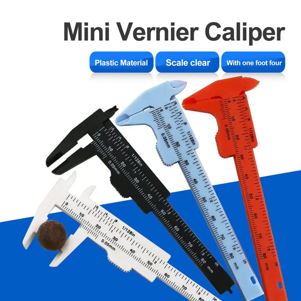 

DIY Mini Plastic Standard Vernier Caliper 80mm/0.01mm Gauge Micrometer Woodworking Metalworking Accurate Measurement Tools