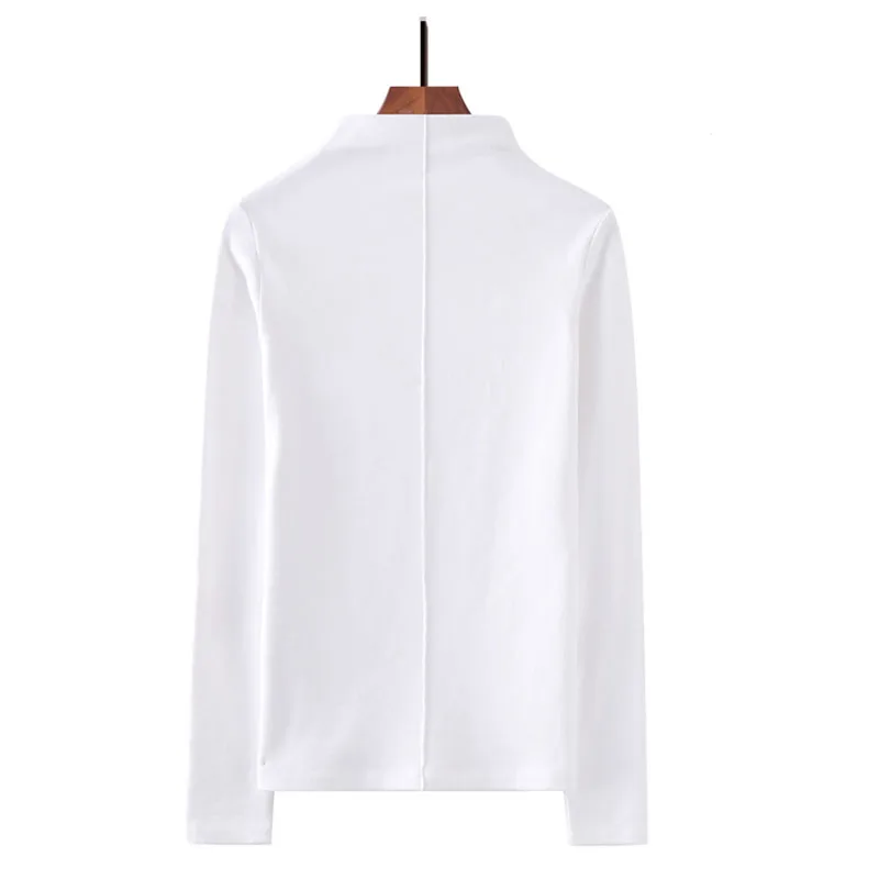 Женская хлопковая футболка с длинным рукавом и круглым вырезом|white t shirt women|t womenwomen