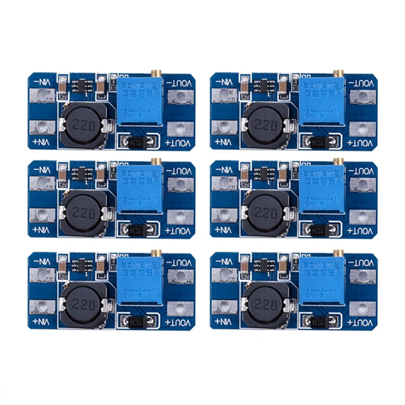 6 шт MT3608 DC 2A шаг вверх Мощность модуль усилителя 2v 24v повышающий преобразователь