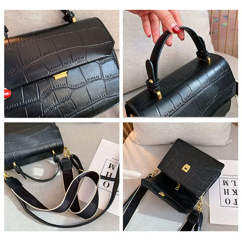 

Luxury high quality women's bag 2020 new crocodile pattern handbag elegant ladies shoulder messenger bag red main