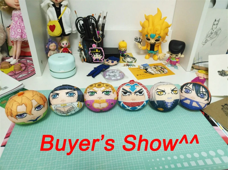 Cute Bizarre Adventure Cartoon Golden Wind Giorno Giovanna Pendant Plush Doll Keychain Anime Keyring Toy Christmas Boy Girl Gift | Украшения