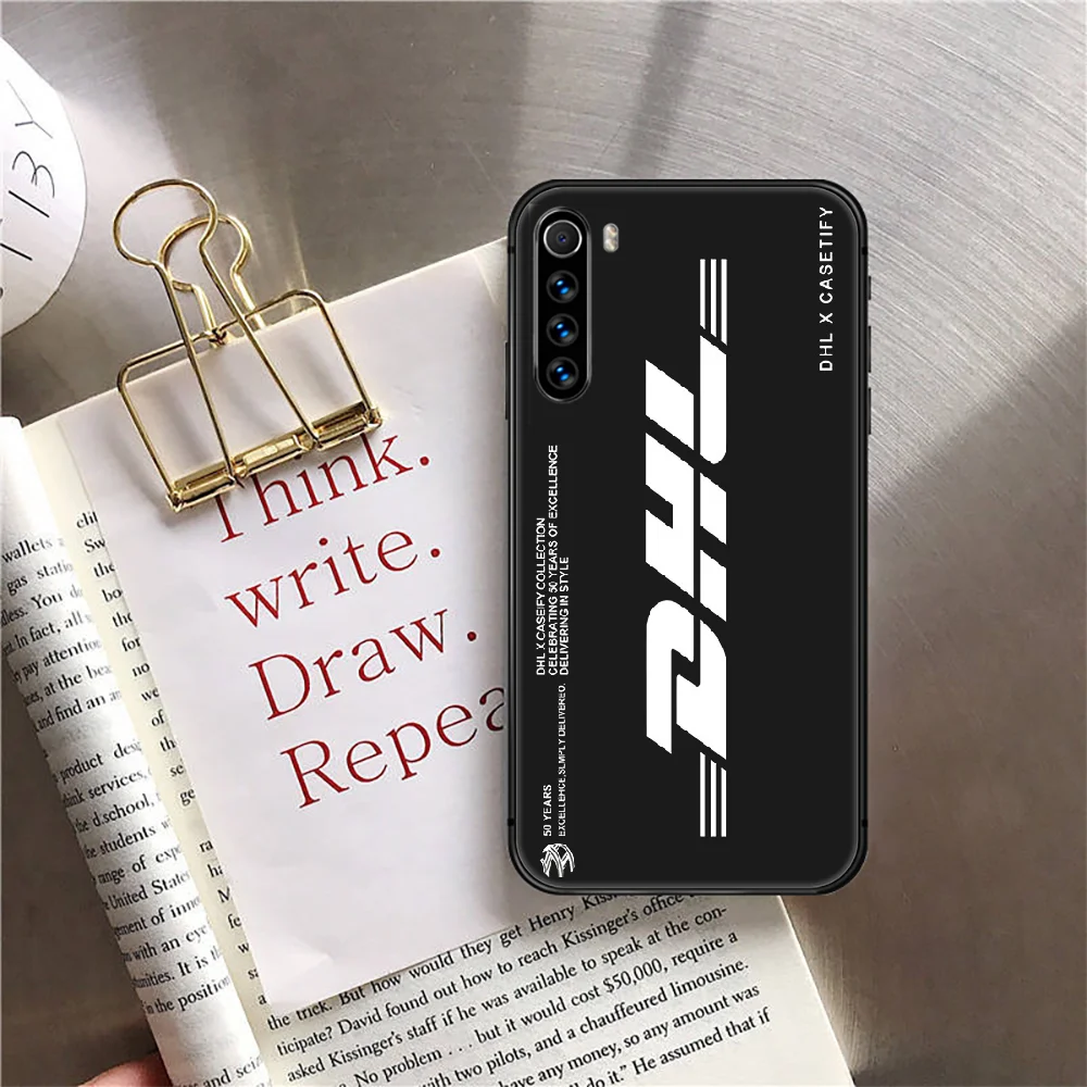 

Funny DHL Express Phone Case Cover For Xiaomi Redmi Note 7 7A 8 8T 9 9S 9A 10 K30 Pro Ultra Black Black 3D Tpu Bumper Fashion