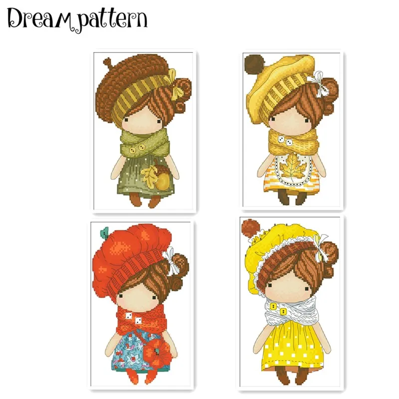 Наборы для вышивки крестиком Волшебная девочка мультяшная Кукла Малыш 18 карат 14