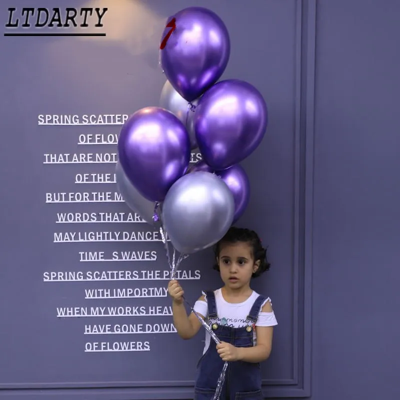 100 шт. 10/12 дюймовое металлическое латексный воздушный шар золотого и серебряного