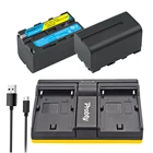 2x5200 мАч, NP-F750 NP F770 NP F750 Батарея + светодиодный USB Зарядное устройство для Sony NP F970 F960 F550 F570 QM91D CCD-RV100 TRU47E