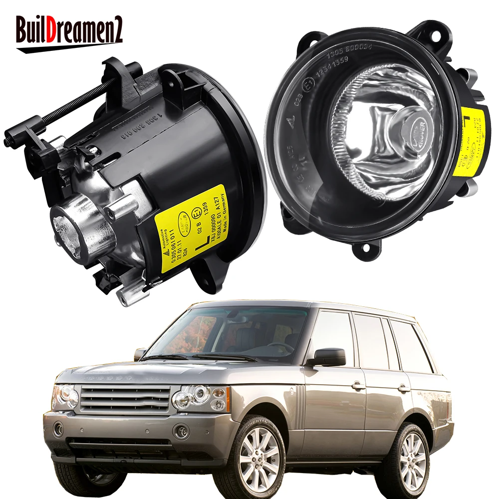 2 Pieces Car Fog Light Assembly Lampshade + H11 Bulb Fog Lamp DRL 12V For Land Rover Range Rover III (L322) 2002-2009