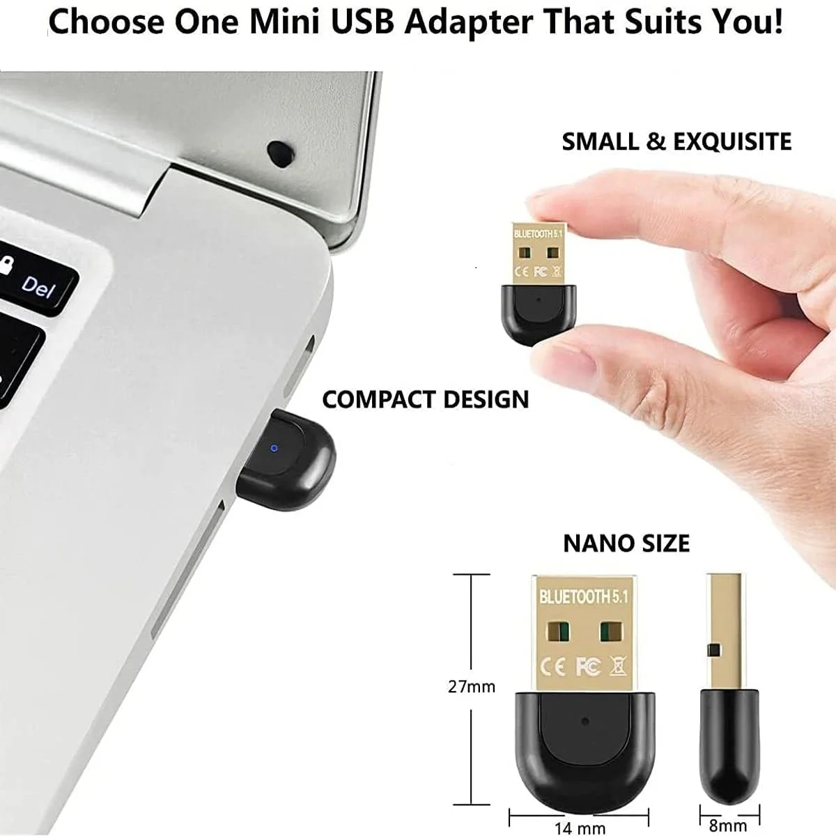 USB-адаптер Zexmte Dongle Bluetooth 5 1 Bluetooth-адаптер Bluetooth-передатчик с синими зубьями