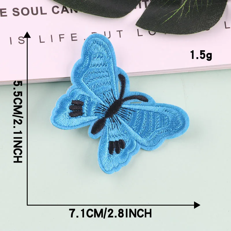 Новинка мультяшная Милая Вышивка бабочки тканевая наклейка сделай сам полосатая