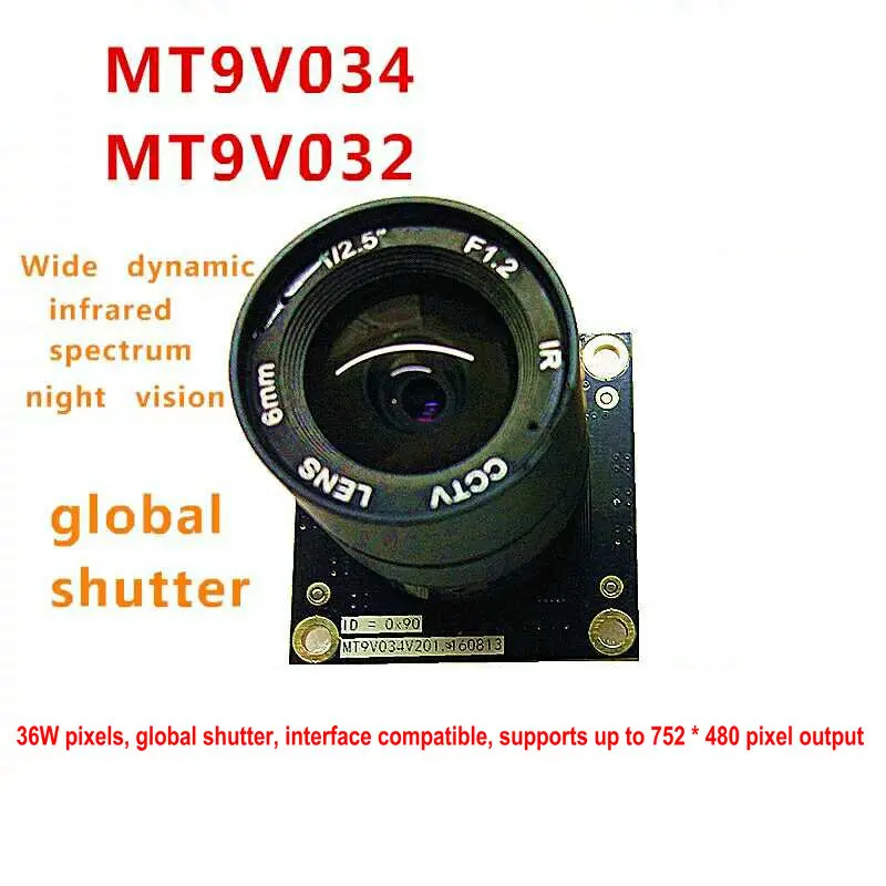 

MT9V034 Module Global Exposure Wide Dynamic High Speed 752x480 Grayscale Infrared Acquisition FPGA Code