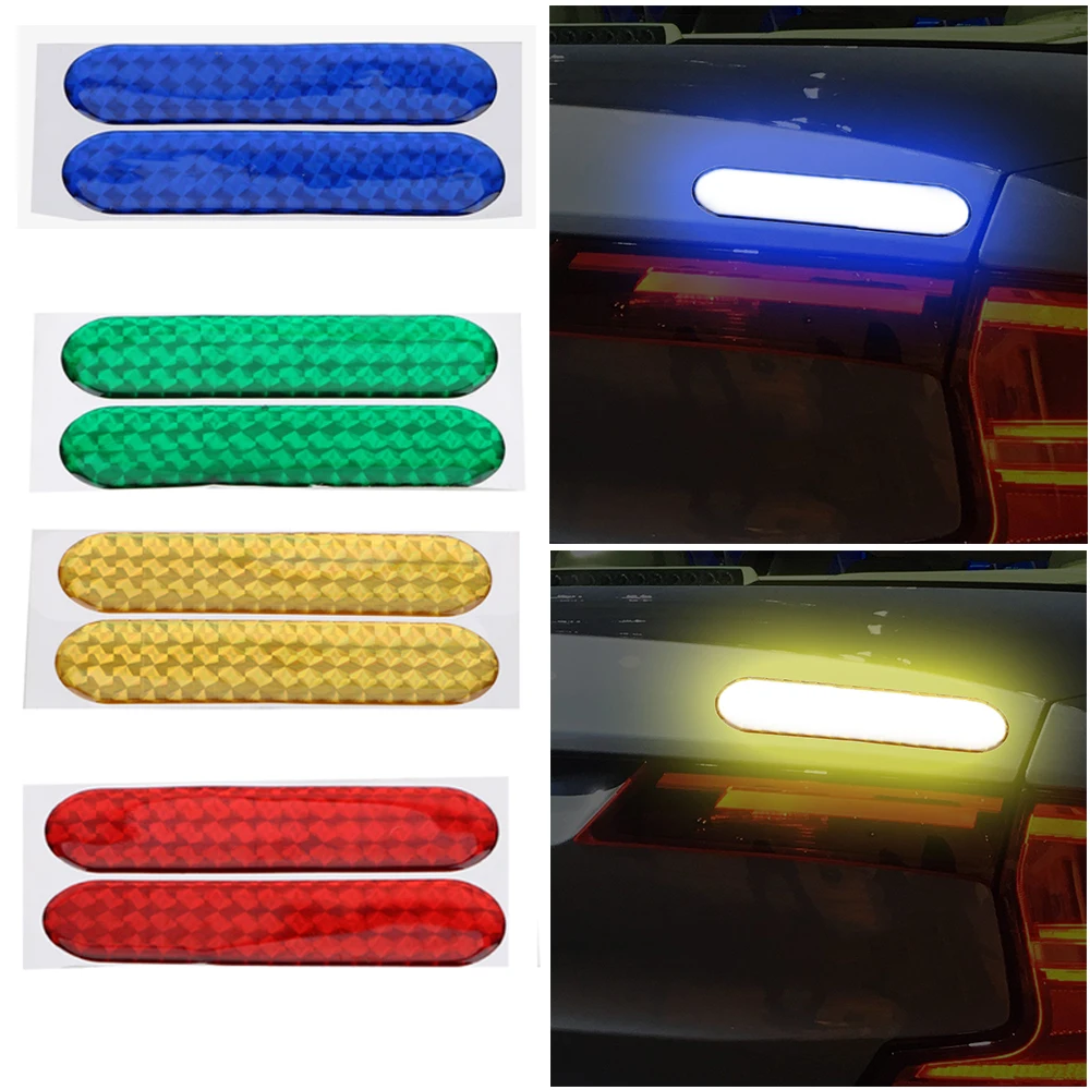 

2Pcs Car Reflective Stickers Car Door Sticker Decal Reflective Strips Safety Mark Warning Tape Car-styling Exterior Accessories