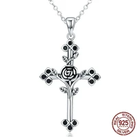 hot sale personalized rose cross necklace necklace