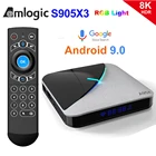 ТВ-приставка RGB A95X F3 Air Android 9,0 Amlogic S905X3 Четырехъядерный 4 ГБ 32 ГБ 64 Гб 8K Wi-Fi 5 ГГц Youtube медиаплеер vs X96 MAX Plus 2020