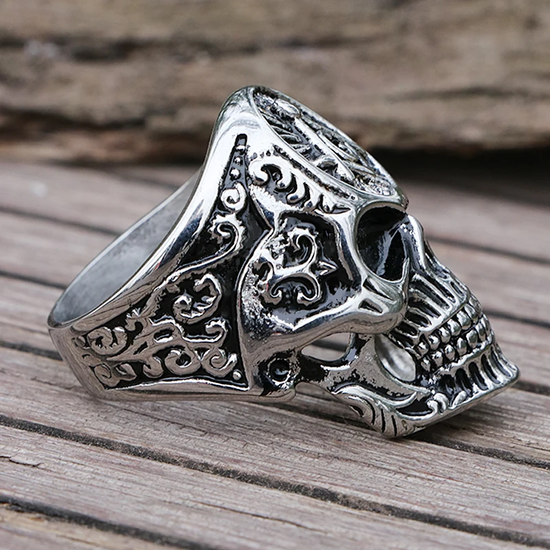 Мужское кольцо в стиле панк Винтажное виде черепа Фримана рыцаря темплара