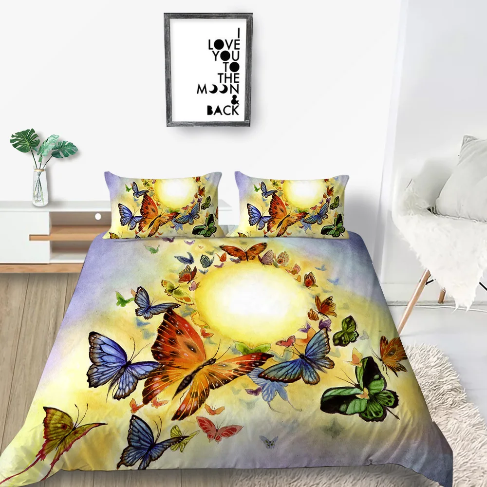 Бабочка постельные принадлежности с принтами деревьев комплект креативная