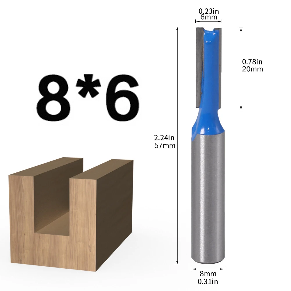 

Heall Woodworking Router Bit Set 8mm Shank Straight Carpenter Various Cutting Diameter 7PC 6/8/10/12/14/18/20mm Cutting Diameter