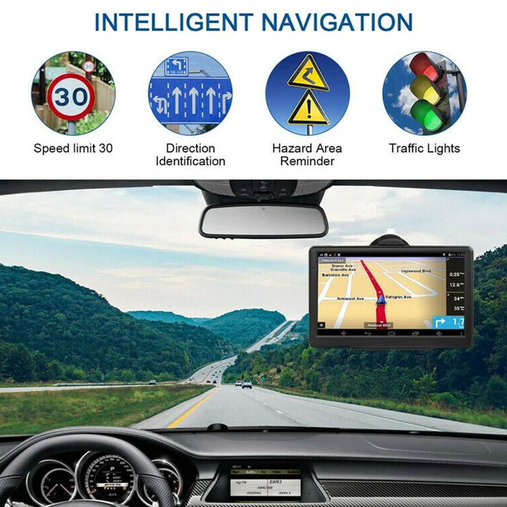 

Автомобильный GPS-навигатор, 7-дюймовый сенсорный HD-экран, Автомобильная GPS-навигация, система спутниковой навигации