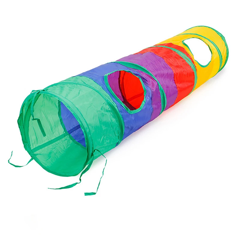 

Collapsible Pet Cat Tunnel Rolling Ground Dragon Four Seasons Cat Rainbow Passage Play Fun Polyester Cloth Toys