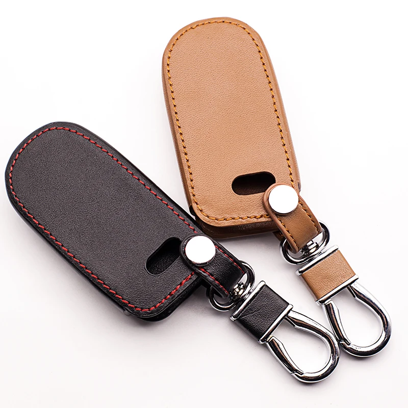 

Leather Car key cover for Dodge dart journey For Fiat Jeep wrangler Grand Cherokee compass longitude Patriot Chrysler 3 buttons