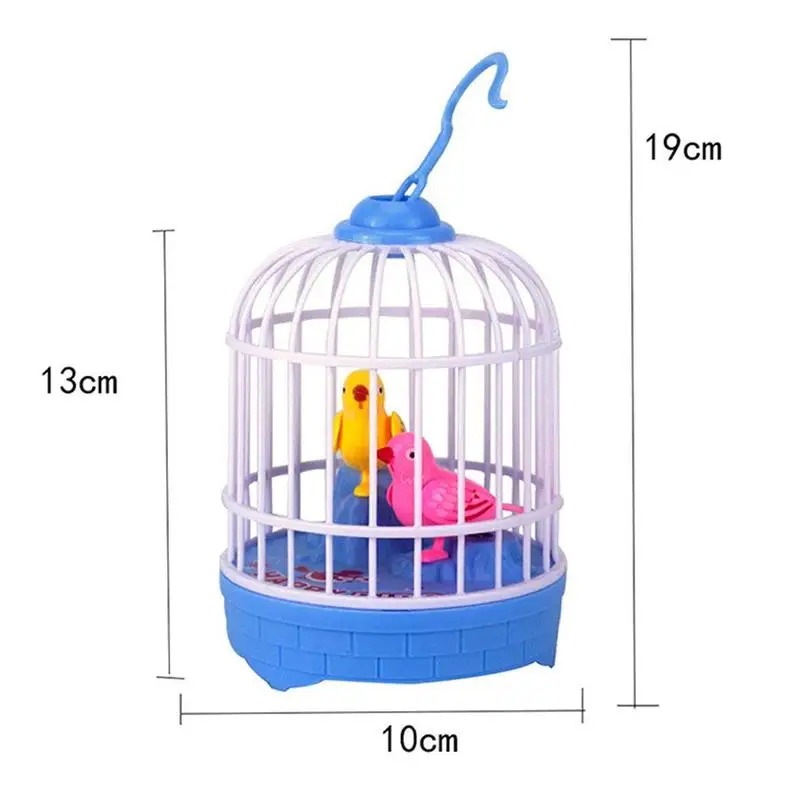 

1pcs Mini Induction Simulation Bird Cage Toy Voice Control Simulated Bird Singing Induction Bird Cage Interactive Toys For Kids