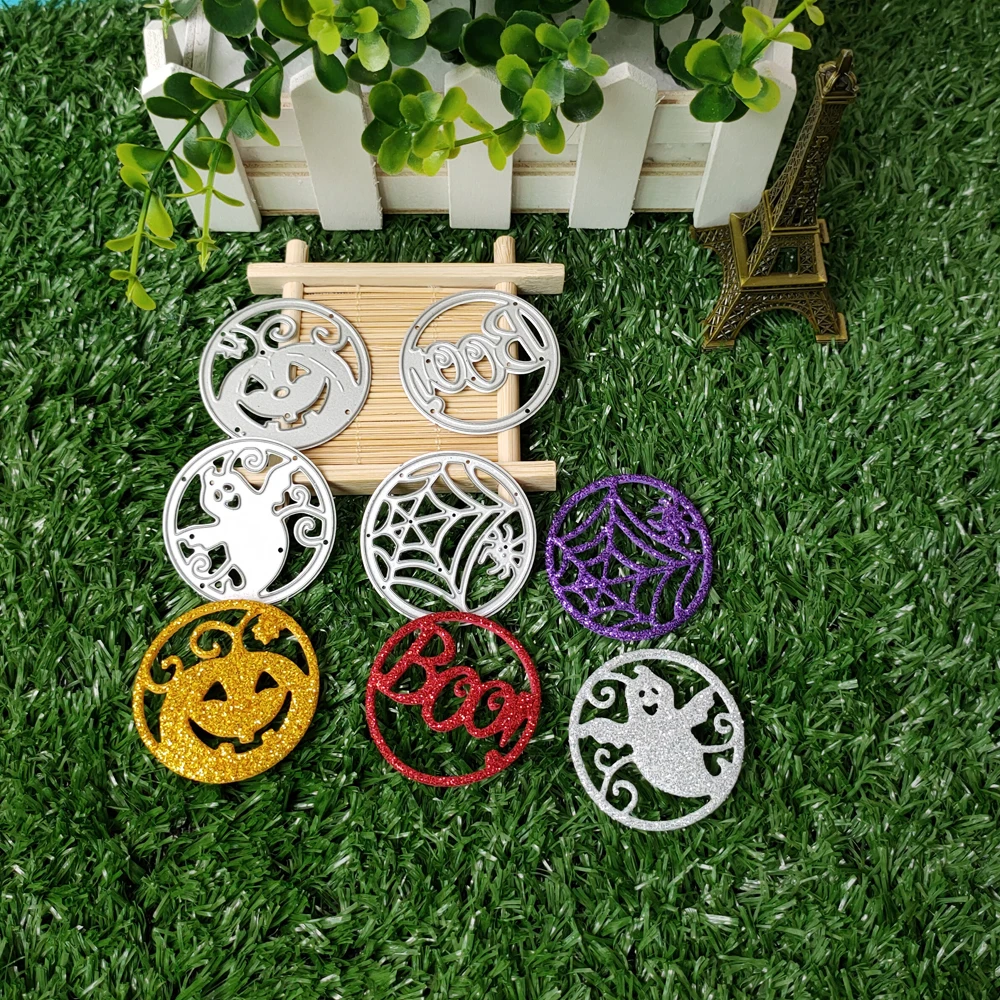 

Halloween 4 kinds of circular drawing metal cutting mould new paper handicraft photo album embossing die DIY knife die cutti