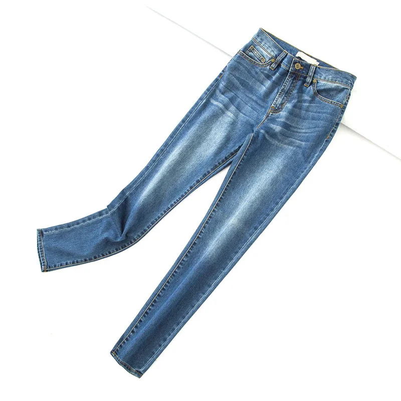 Женские узкие джинсы стрейч синие повседневные хлопковые Джинсы бойфренда с