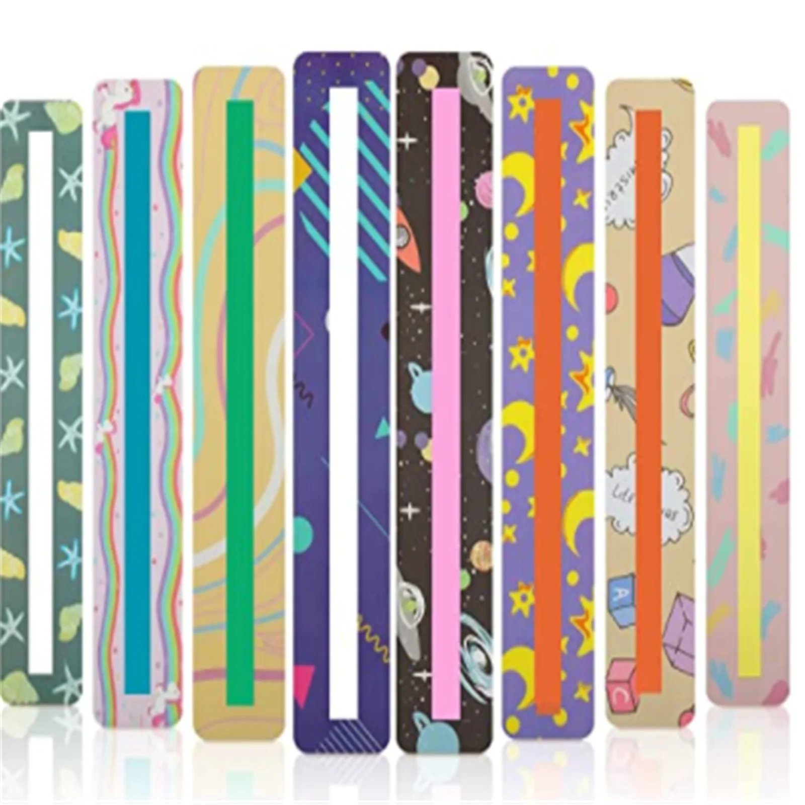 

8Pcs/Set Creative Colorful PVC Material Reading Guide Strips Bookmark Highlighter Transparent Effect Bookmark For Kid Gifts