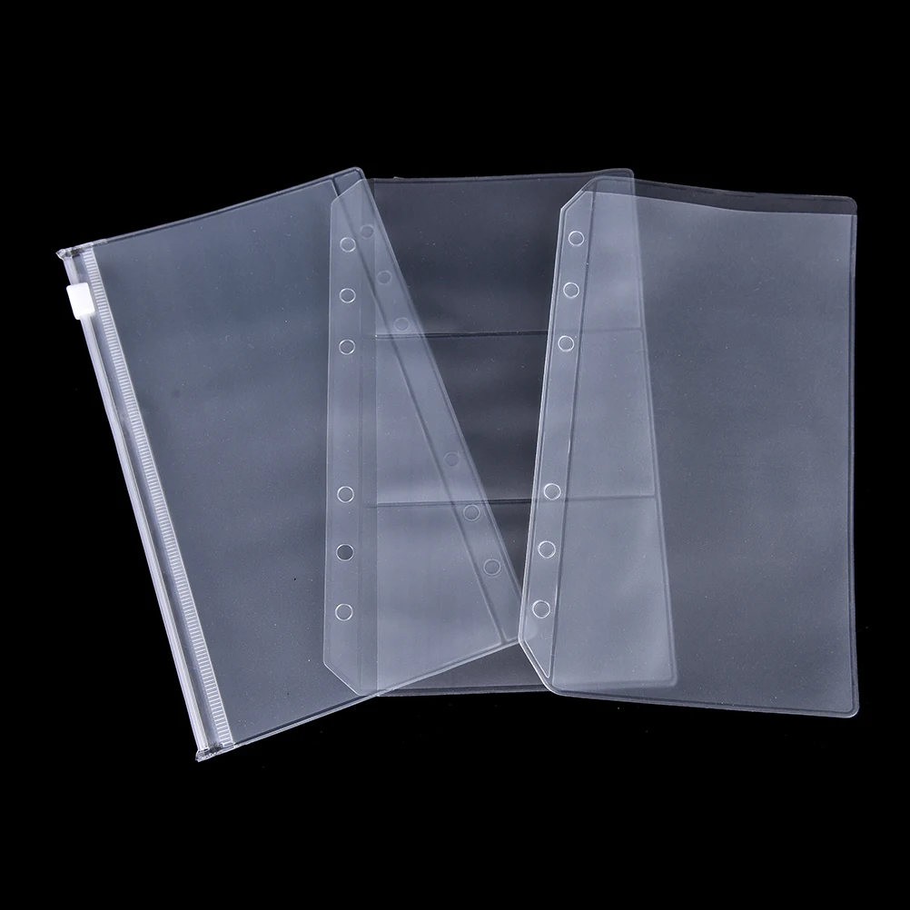 

A5/A6 PVC Transparent Zip Lock Envelope for 6 Holes Binder Pocket Refill Organiser Stationery