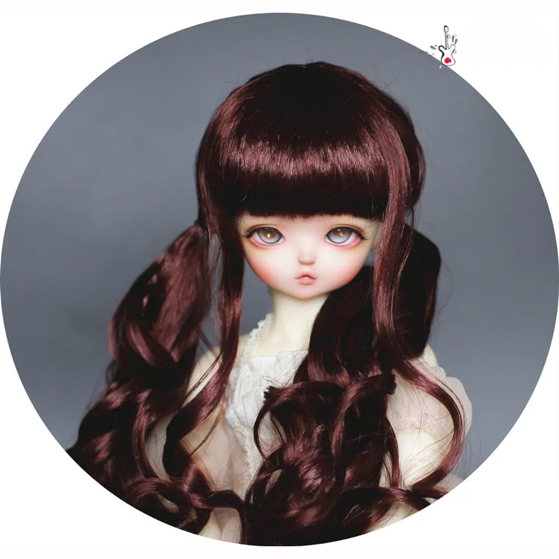 Bybrana BJD SD MSD 1/3 1/4 1/6 парики длинные челки два конского хвоста имитация мохера для кукол