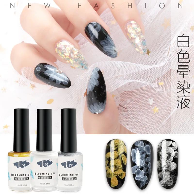 

Manicure white blooming liquid watercolor gilt gradient nail polish glue long-lasting quick-drying amber glass blooming liquid