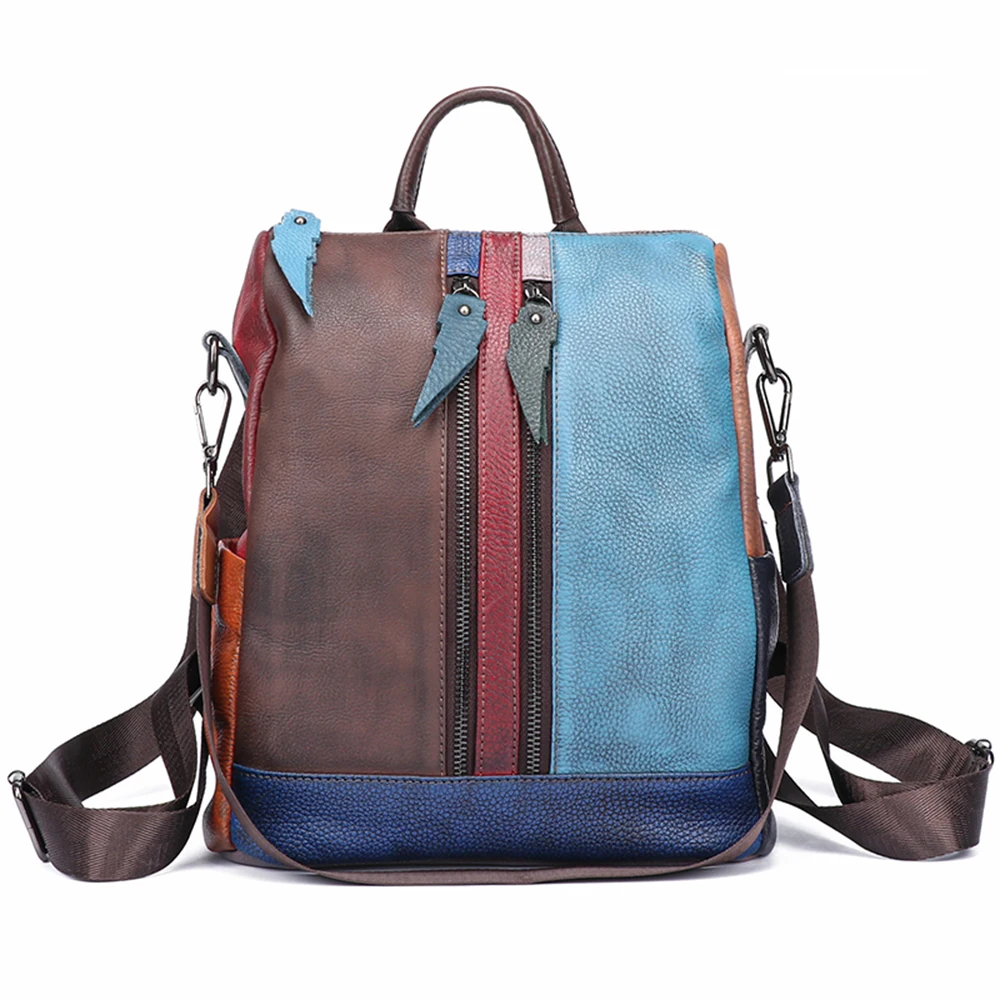 

Genuine Cow Leather Backpacks For Men And Women 2021 Luxury Brand Handbags Female Fashion Shoulder Tote Bag Lady Travel Satchels