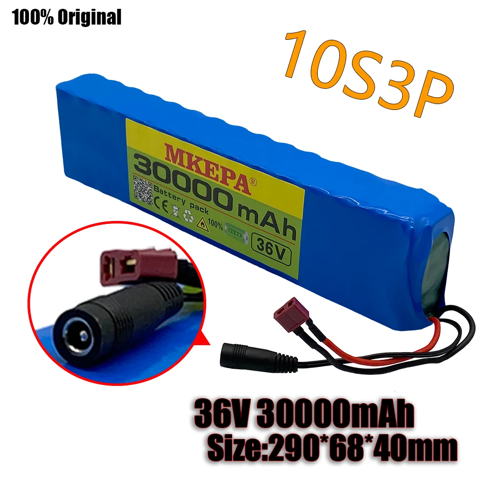 

36V 30Ah 600watt 10S3P lithium ion battery pack 30A BMS For xiaomi mijia m365 pro ebike bicycle scoot T plug free shipping