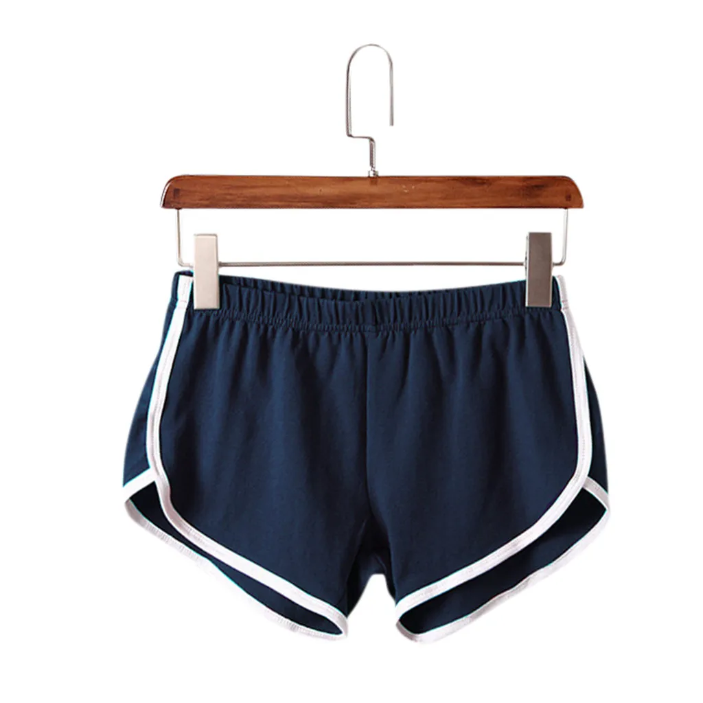 Женские спортивные цветные шорты однотонные для фитнеса бега женские хлопковые