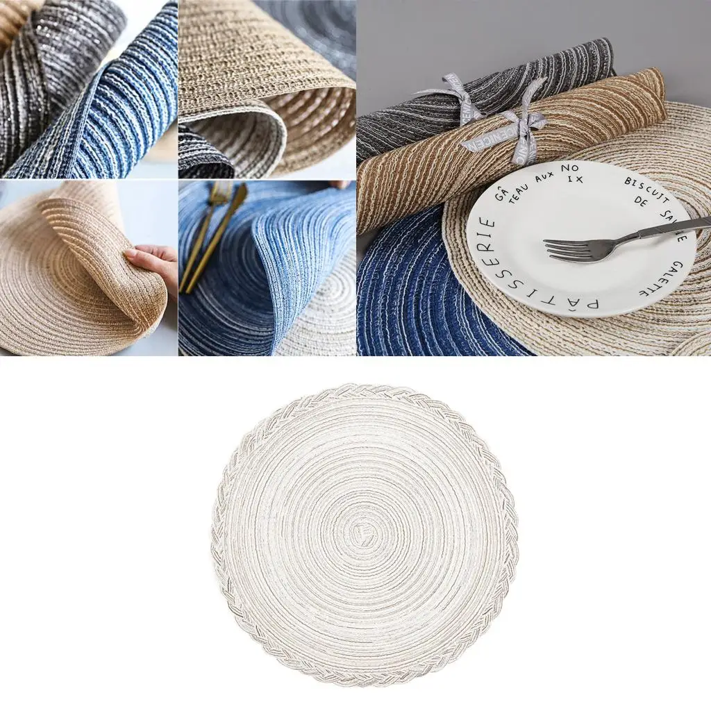 

Круглый Плетеный столовый коврик 15 дюймов натуральный горячий изоляционный коврик ретро для кухни