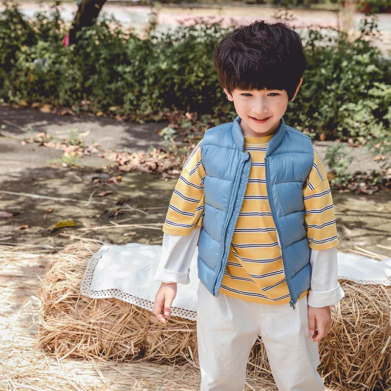 Осенне зимняя одежда для мальчиков и девочек Повседневный хлопковый жилет