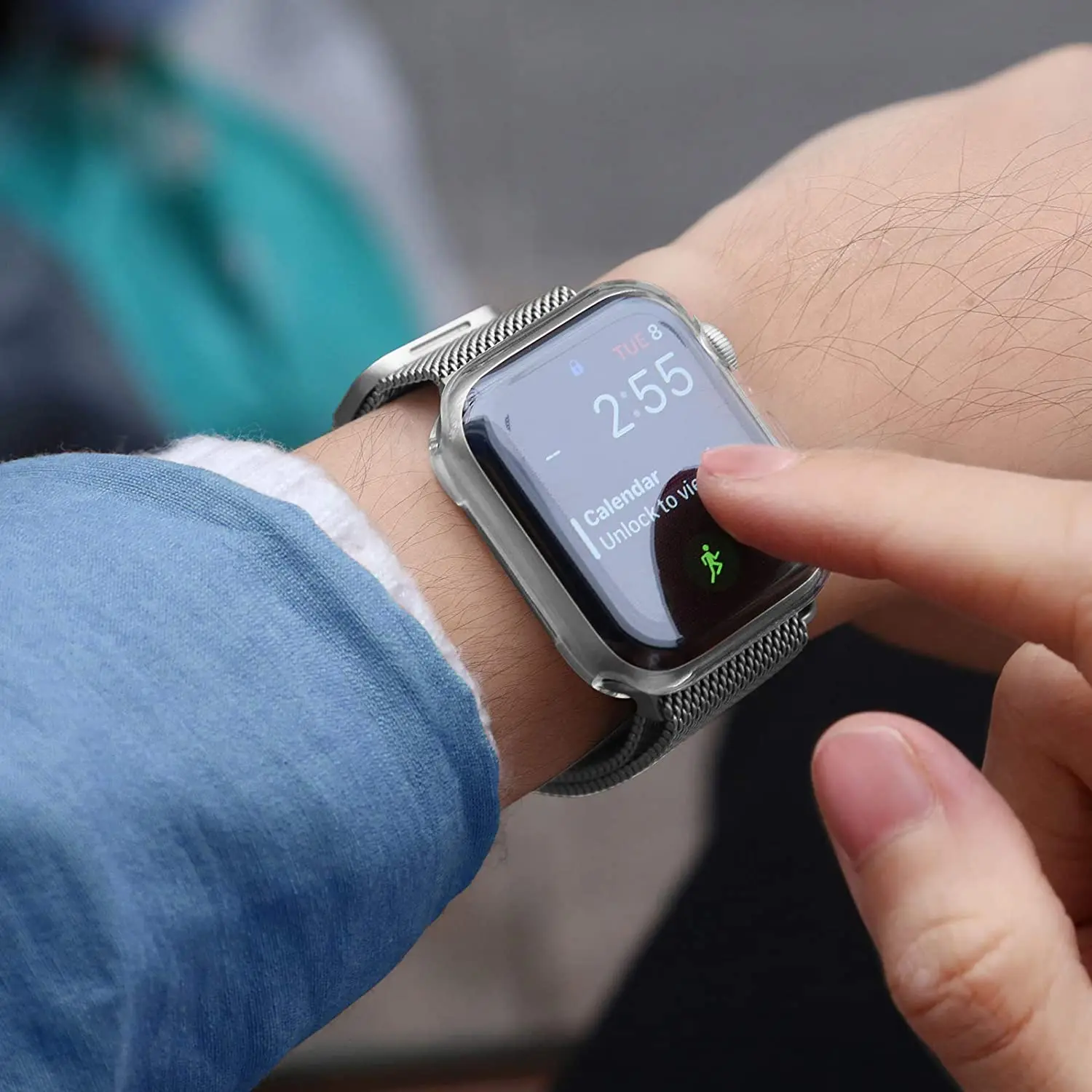 Чехол для Apple Watch SE 6 5 4 3 2 Band 44 мм 40 42 38 защита экрана силиконовая защитная | Наручные