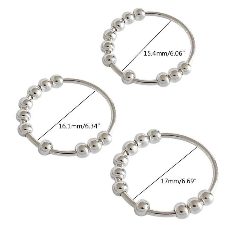 

Spinner Fidget Beads Rings for Anxiety Worry Peace Rings Relieving Stress Women Valentine's Day Jewelry