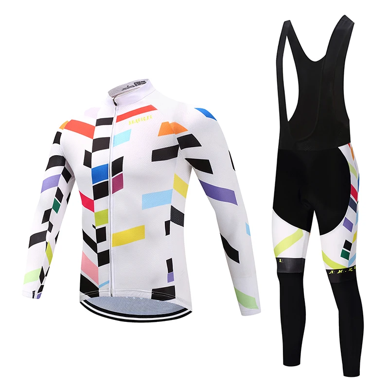 Мужские велосипедные комплекты с длинным рукавом спортивные футболки